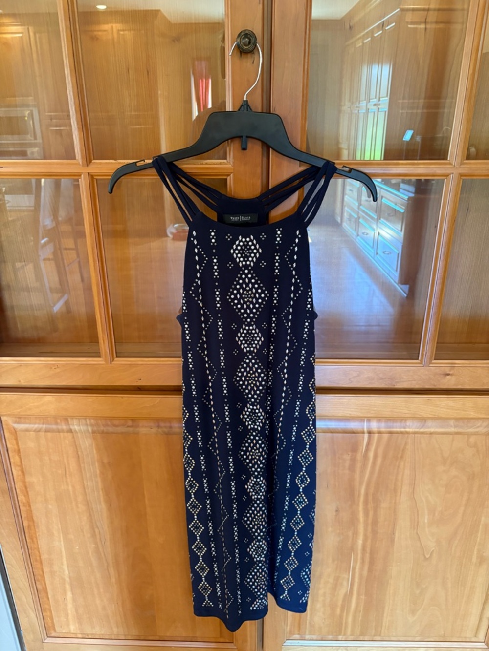 Beaded Navy Strappy Dress